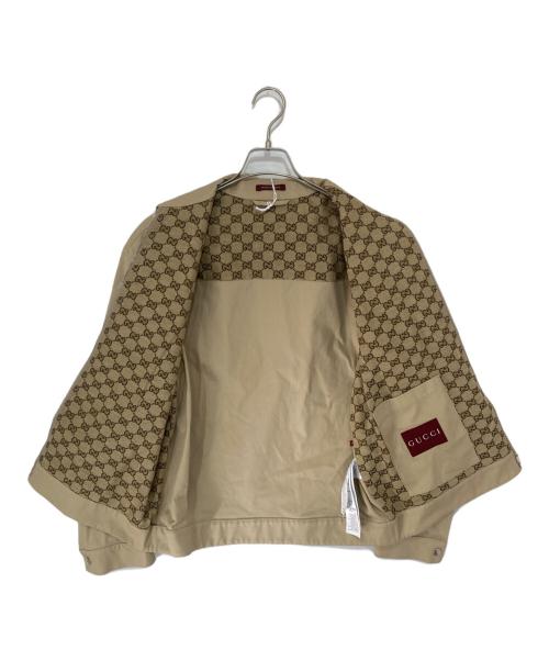 GUCCI（グッチ）GUCCI (グッチ) ロゴハリントンジャケット　GGキャンバス　シェリーライン ベージュ サイズ:46の古着・服飾アイテム