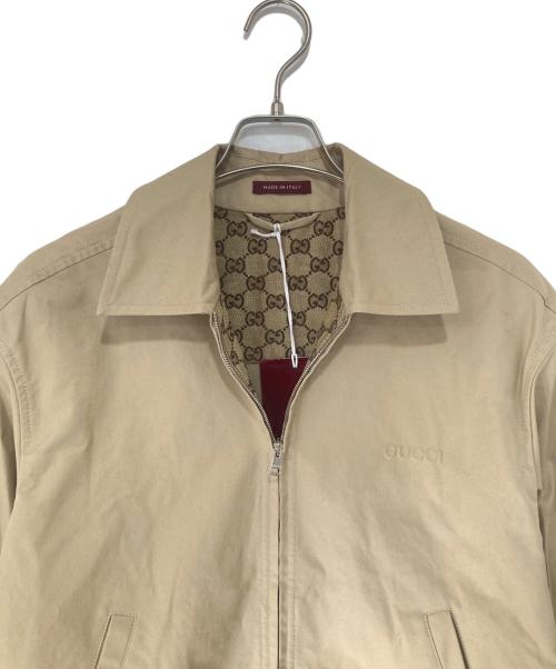 GUCCI（グッチ）GUCCI (グッチ) ロゴハリントンジャケット　GGキャンバス　シェリーライン ベージュ サイズ:46の古着・服飾アイテム