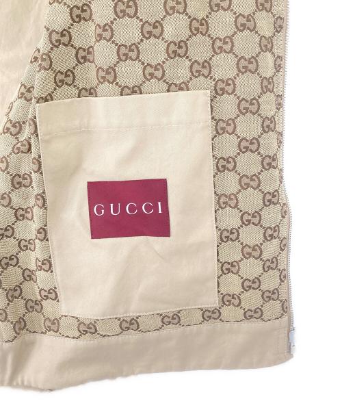 GUCCI（グッチ）GUCCI (グッチ) ロゴハリントンジャケット　GGキャンバス　シェリーライン ベージュ サイズ:46の古着・服飾アイテム