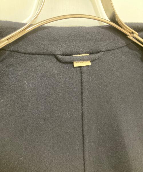 GUCCI（グッチ）GUCCI (グッチ) ストライプラベル付きライトウェイトウールコート　カシミヤ混　 WOOL CHESTER COAT 762017 ネイビー サイズ:48の古着・服飾アイテム