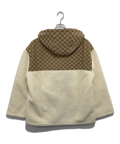 GUCCI（グッチ）GUCCI (グッチ) GGインターシャ ウールフリースジップジャケット  ボアジャケット　798503  ベージュ サイズ:Lの古着・服飾アイテム