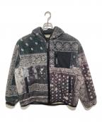 NEIGHBORHOODネイバーフッド）の古着「23AW BANDANA PATTERN FLEECE JACKET（バンダナパターンフリースジャケット） 232SZNH-JKM06」｜グレー