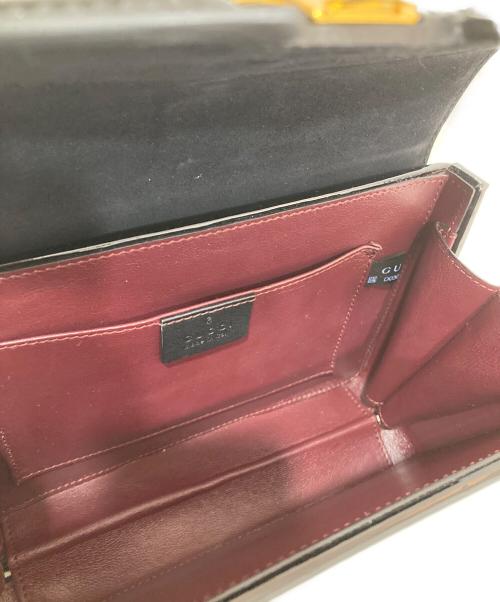 GUCCI（グッチ）GUCCI (グッチ) シルヴィ1969 トップハンドルパテントレザーバッグ 520981 ブラックの古着・服飾アイテム