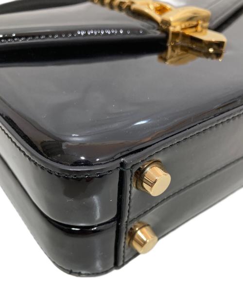 GUCCI（グッチ）GUCCI (グッチ) シルヴィ1969 トップハンドルパテントレザーバッグ 520981 ブラックの古着・服飾アイテム