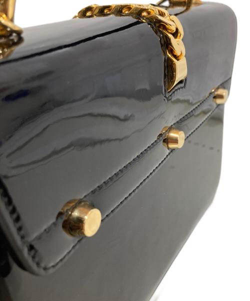GUCCI（グッチ）GUCCI (グッチ) シルヴィ1969 トップハンドルパテントレザーバッグ 520981 ブラックの古着・服飾アイテム