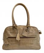 J&M DAVIDSONジェイ＆エム デヴィッドソン）の古着「VIVI クロコ型押しミニボストン」｜カーキ