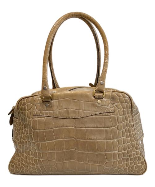 J&M DAVIDSON（ジェイ＆エム デヴィッドソン）J&M DAVIDSON (ジェイ＆エム デヴィッドソン) VIVI クロコ型押しミニボストン カーキの古着・服飾アイテム