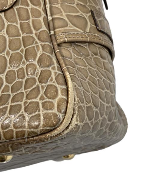 J&M DAVIDSON（ジェイ＆エム デヴィッドソン）J&M DAVIDSON (ジェイ＆エム デヴィッドソン) VIVI クロコ型押しミニボストン カーキの古着・服飾アイテム