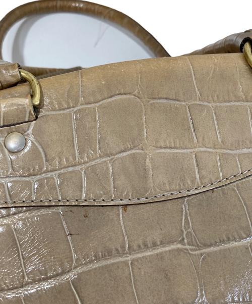 J&M DAVIDSON（ジェイ＆エム デヴィッドソン）J&M DAVIDSON (ジェイ＆エム デヴィッドソン) VIVI クロコ型押しミニボストン カーキの古着・服飾アイテム