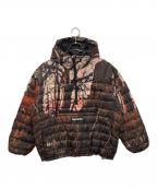SUPREMEシュプリーム）の古着「Micro Down Half Zip Hooded Pullover Real Tree(マイクロダウンハーフジップフーデッドプルオーバーリアルツリー) 20AW」｜ブラウン