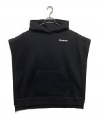 BURBERRYバーバリー）の古着「Coordinates Print Cotton Blend Hooded Poncho　フーデッドポンチョ　80644211」｜ブラック