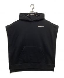 BURBERRY（バーバリー）の古着「Coordinates Print Cotton Blend Hooded Poncho　フーデッドポンチョ　80644211」｜ブラック