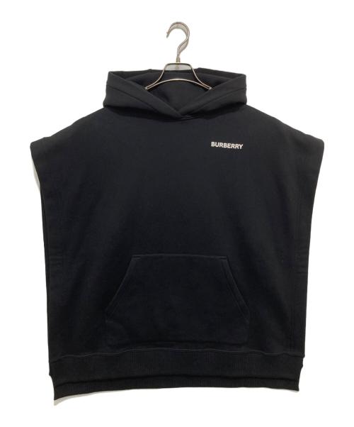 BURBERRY（バーバリー）BURBERRY (バーバリー) Coordinates Print Cotton Blend Hooded Poncho　フーデッドポンチョ　80644211 ブラック サイズ:FREEの古着・服飾アイテム