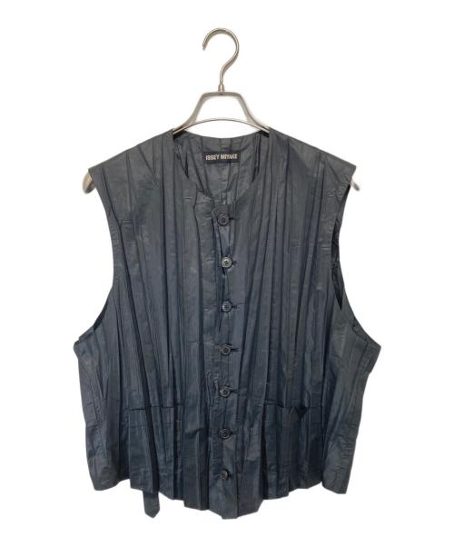 ISSEY MIYAKE（イッセイミヤケ）ISSEY MIYAKE (イッセイミヤケ) プリーツベスト　ME51-FE144　黒タグ ブラック サイズ:Mの古着・服飾アイテム