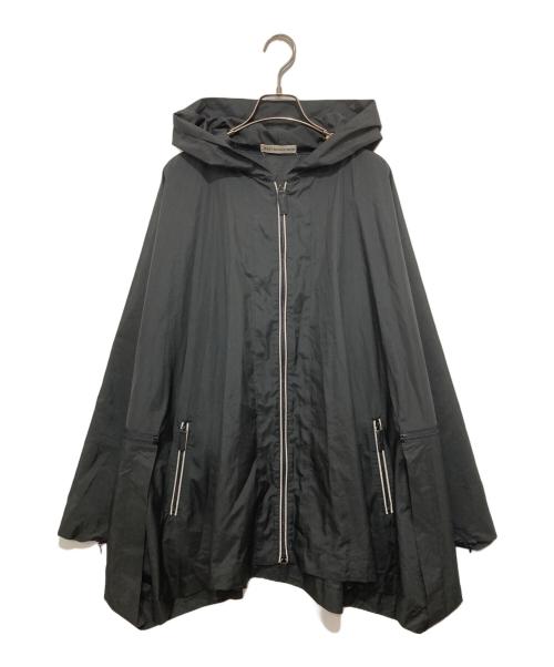 ISSEY MIYAKE MEN（イッセイミヤケメン）ISSEY MIYAKE MEN (イッセイミヤケメン) コーティングデザインフーデッドポンチョ　ME03FA590　銀タグ  ブラック サイズ:2の古着・服飾アイテム
