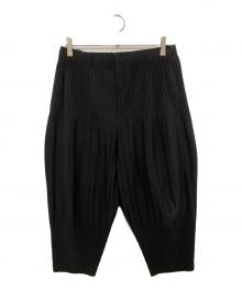 HOMME PLISSE ISSEY MIYAKE（オム プリッセ イッセイ ミヤケ）の古着「プリーツパンツ HP55JF153」｜ブラック
