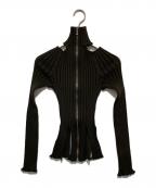 EMI FUNAYAMAエミ フナヤマ）の古着「RIB KNIT SLIT TOP（リブニットスリットトップ） FTC234-0706」｜ブラウン