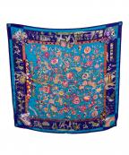 HERMESエルメス）の古着「シルクスカーフ　眩惑のインド　Fantaisies indiennes」｜ブルー