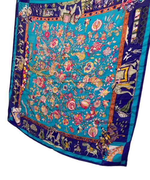 HERMES（エルメス）HERMES (エルメス) シルクスカーフ　眩惑のインド　Fantaisies indiennes ブルーの古着・服飾アイテム