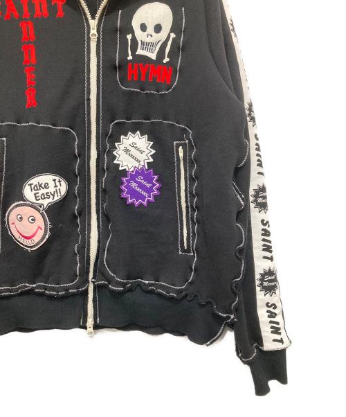 SAINT MICHAEL（セントマイケル）SAINT MICHAEL (セントマイケル) A LOVE MOVEMENT (アラブモーメント) KNIT ZIP HOODIE(ニットジップフーディ) 25AW SM-HR1-0000-C69 ブラック サイズ:Lの古着・服飾アイテム