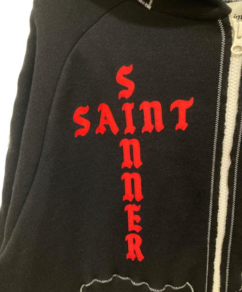 SAINT MICHAEL（セントマイケル）SAINT MICHAEL (セントマイケル) A LOVE MOVEMENT (アラブモーメント) KNIT ZIP HOODIE(ニットジップフーディ) 25AW SM-HR1-0000-C69 ブラック サイズ:Lの古着・服飾アイテム