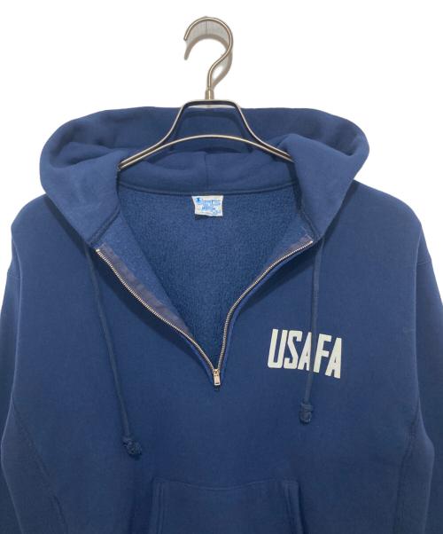 Champion（チャンピオン）Champion (チャンピオン) RW HALF ZIP HOODED SWEATSHIRT　ハーフジップパーカー　C3-A119 ネイビー サイズ:Mの古着・服飾アイテム