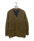 COMME des GARCONS HOMME DEUXコムデギャルソン オム ドゥ）の古着「染色加工 ウールノーカラージャケット AD2017 DT-J034」｜グリーン
