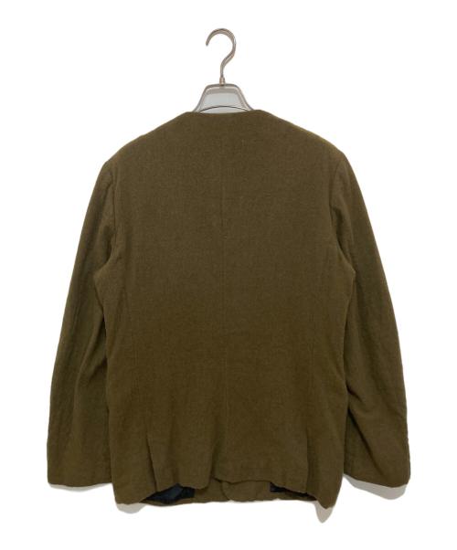 COMME des GARCONS HOMME DEUX（コムデギャルソン オム ドゥ）COMME des GARCONS HOMME DEUX (コムデギャルソン オム ドゥ) 染色加工 ウールノーカラージャケット AD2017 DT-J034 グリーン サイズ:Lの古着・服飾アイテム