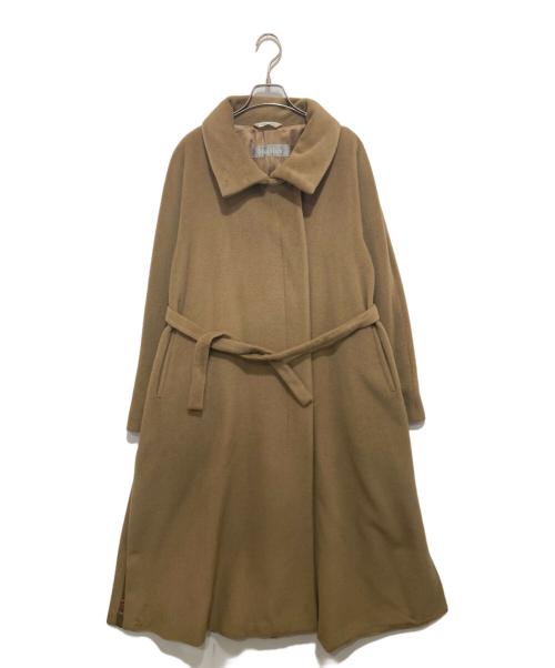 MaxMara（マックスマーラ）MaxMara (マックスマーラ) ベルテッドヴァージンウールコート ベージュ サイズ:SIZE42の古着・服飾アイテム