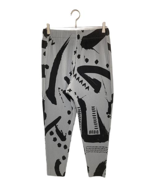 HOMME PLISSE ISSEY MIYAKE（オム プリッセ イッセイ ミヤケ）HOMME PLISSE ISSEY MIYAKE (オム プリッセ イッセイ ミヤケ) 総柄プリーツパンツ 20AW HP03JF232 グレー サイズ:2の古着・服飾アイテム