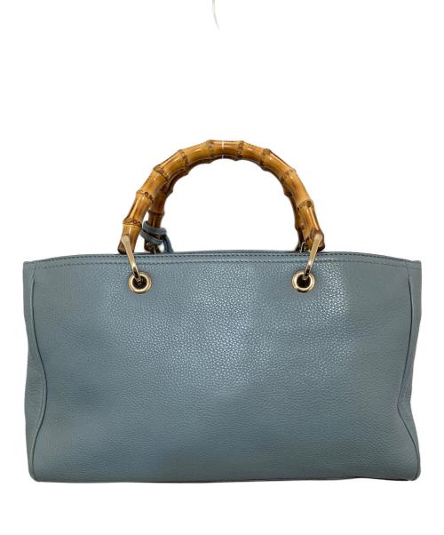 GUCCI（グッチ）GUCCI (グッチ) バンブーショッパーミディアムトートバッグ　ショルダーバッグ　323660 ブルーの古着・服飾アイテム