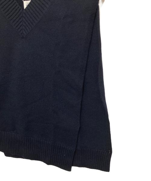 Maison Margiela（メゾンマルジェラ）Maison Margiela (メゾンマルジェラ) 22SS サイドオープン Vネック ニットベスト　S50TH0055 ネイビー サイズ:Sの古着・服飾アイテム