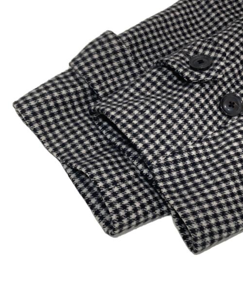 ESTNATION（エストネーション）ESTNATION (エストネーション) ウールチェック バルマカーンコート　42-200-01-115926 ブラック サイズ:50の古着・服飾アイテム