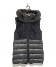 EMMETI（エンメティ）の古着「STEFANY ボアムートンファーダウンベスト」｜グレー