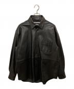 JOURNAL STANDARD TRISECTジャーナルスタンダード トライセクト）の古着「ラムレザー The FAT Shirt（ファットシャツ） 24050600807010」｜ブラック