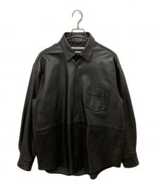 JOURNAL STANDARD TRISECT（ジャーナルスタンダード トライセクト）の古着「ラムレザー The FAT Shirt（ファットシャツ） 24050600807010」｜ブラック
