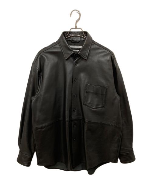 JOURNAL STANDARD TRISECT（ジャーナルスタンダード トライセクト）JOURNAL STANDARD TRISECT (ジャーナルスタンダード トライセクト) ラムレザー The FAT Shirt（ファットシャツ） 24050600807010 ブラック サイズ:Mの古着・服飾アイテム