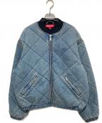 SUPREMEシュプリーム）の古着「ZIP-OFF SLEEVE QUILTED BOMBER JACKET(ジップオフスリーブキルティングボンバージャケット)  25FW」｜インディゴ