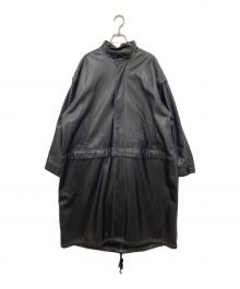 MAISON SPECIAL（メゾンスペシャル）の古着「Vegan Leather Mods Coat　ヴィ―ガンレザーモッズコート」｜ブラック