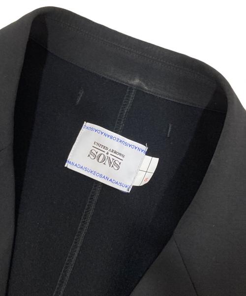 UNITED ARROWS & SONS by DAISUKE OBANA（ユナイテッドアローズ＆サンズ バイ ダイスケ オバナ）UNITED ARROWS & SONS by DAISUKE OBANA (ユナイテッドアローズ＆サンズ バイ ダイスケ オバナ) ボタンレステーラードジャケット　5522-299-0289 ブラック サイズ:Sの古着・服飾アイテム