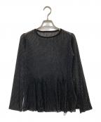 CFCLシーエフシーエル）の古着「HYPHA LUCENT GLITTER LONG SLEEVE FLARE TOP（ハイファ ルーセントグリッターロングスリーブフレアトップ） カットソー / CF008KN222」｜ブラック