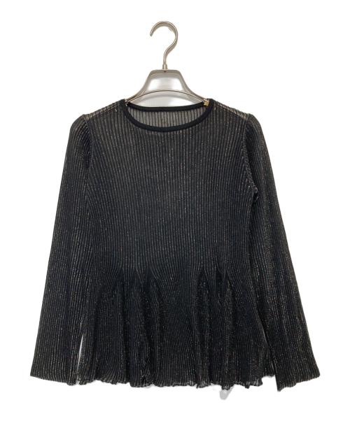 CFCL（シーエフシーエル）CFCL (シーエフシーエル) HYPHA LUCENT GLITTER LONG SLEEVE FLARE TOP（ハイファ ルーセントグリッターロングスリーブフレアトップ） カットソー / CF008KN222 ブラック サイズ:1の古着・服飾アイテム