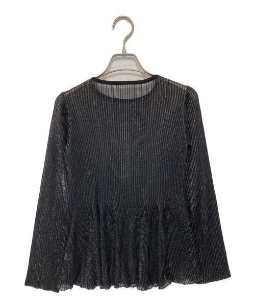 CFCL（シーエフシーエル）CFCL (シーエフシーエル) HYPHA LUCENT GLITTER LONG SLEEVE FLARE TOP（ハイファ ルーセントグリッターロングスリーブフレアトップ） カットソー / CF008KN222 ブラック サイズ:1の古着・服飾アイテム
