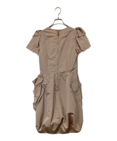 PRADA（プラダ）PRADA (プラダ) Vネックミニドレスワンピース　　P339F	P339F ベージュ サイズ:40の古着・服飾アイテム