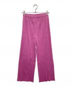 PLEATS PLEASEプリーツプリーズ）の古着「LOOP BOTTOMS（ループボトムス） プリーツパンツ　PP51JF392」｜ピンク