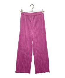 PLEATS PLEASE（プリーツプリーズ）の古着「LOOP BOTTOMS（ループボトムス） プリーツパンツ　PP51JF392」｜ピンク