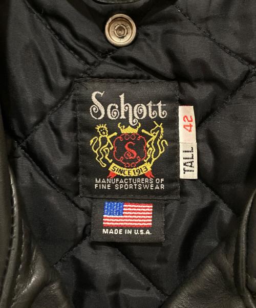 Schott（ショット）Schott (ショット) 613UST ONESTAR TALL/ワンスター トール ライダース レザージャケット　USA製 ブラック サイズ:42 TALLの古着・服飾アイテム