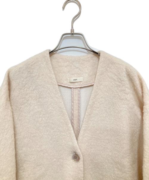 YORI（ヨリ）YORI (ヨリ) ウールモヘアシャギージャケット　YR2125-098AW-6 アイボリー サイズ:Fの古着・服飾アイテム