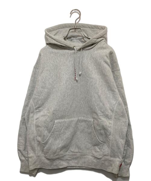 SUPREME（シュプリーム）SUPREME (シュプリーム) Micro Logo Hooded Sweatshirt　マイクロロゴフーデットスウェットパーカー グレー サイズ:Mの古着・服飾アイテム