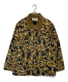 L.L.Bean（エルエルビーン）の古着「迷彩柄フィールドコート　ハンティングジャケット　ダックハンターカモ　襟コーデュロイ　カモフラカバーオール」｜オリーブ